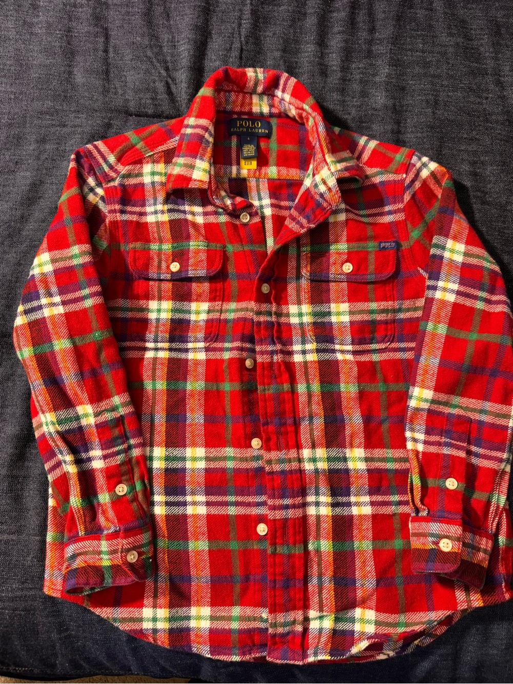 Polo by Ralph Lauren Red & Green Plaid Button-Down Shirt